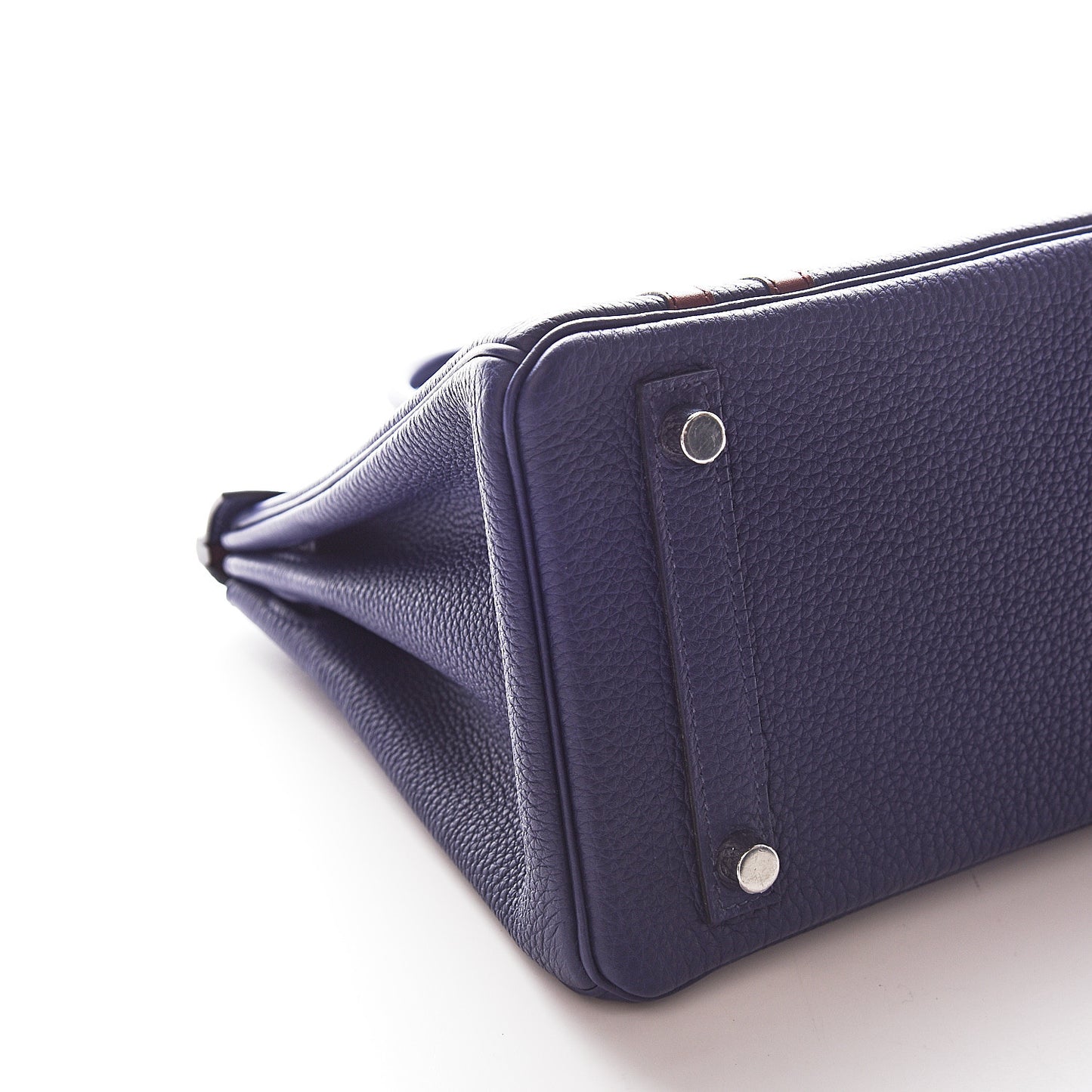 Togo Swift Officier Birkin 25 Bleu Encre Bordeaux