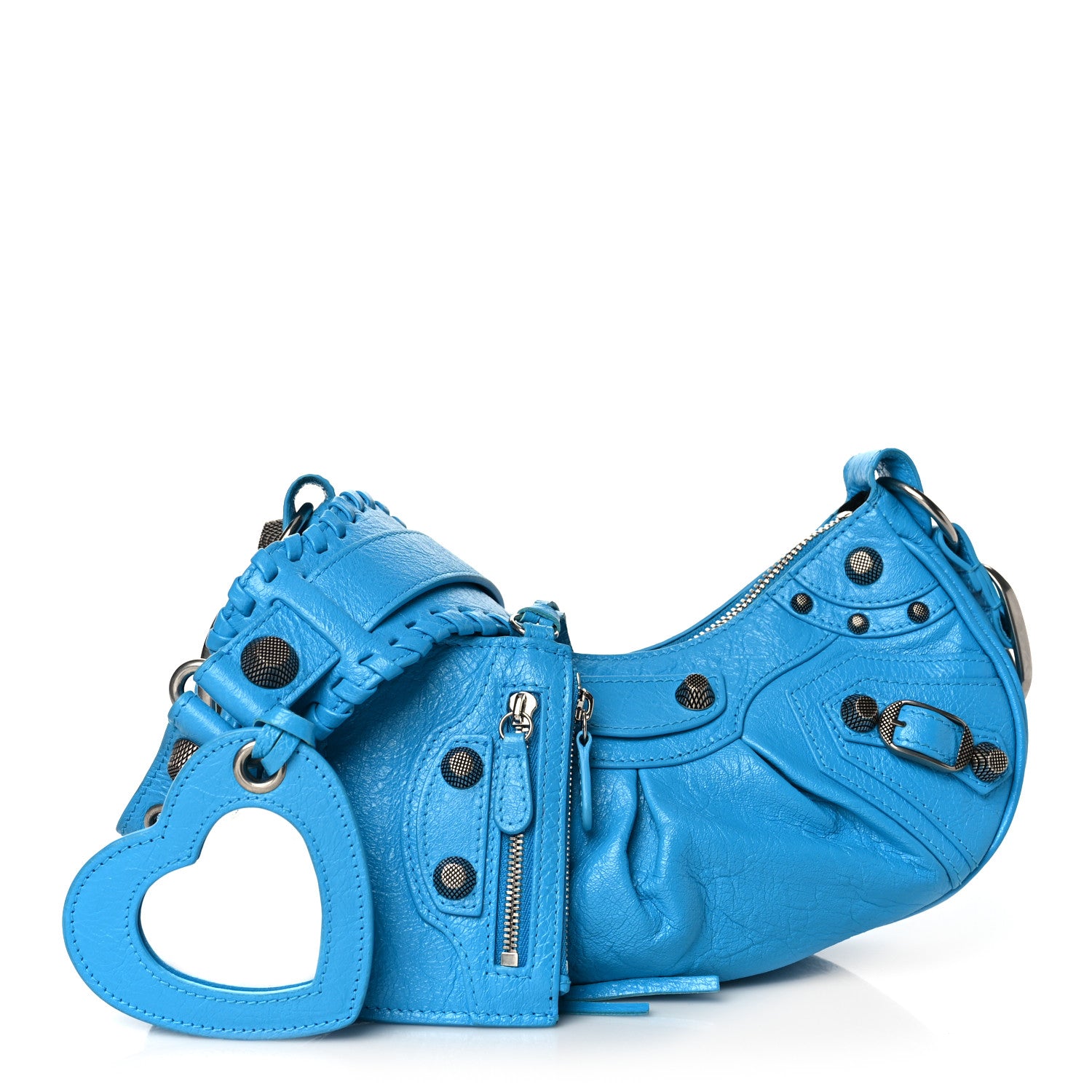 Balenciaga Agneau Arena Le Cagole Shoulder Bag XS Cyan 1 of 11