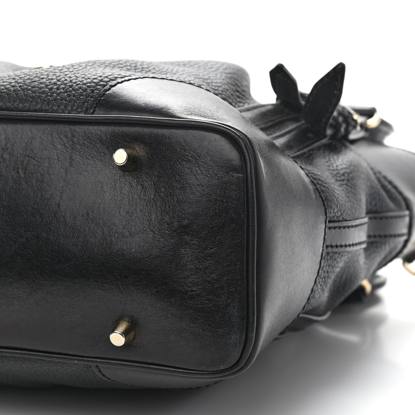 Calfskin Medium Whipstitch Tote Black