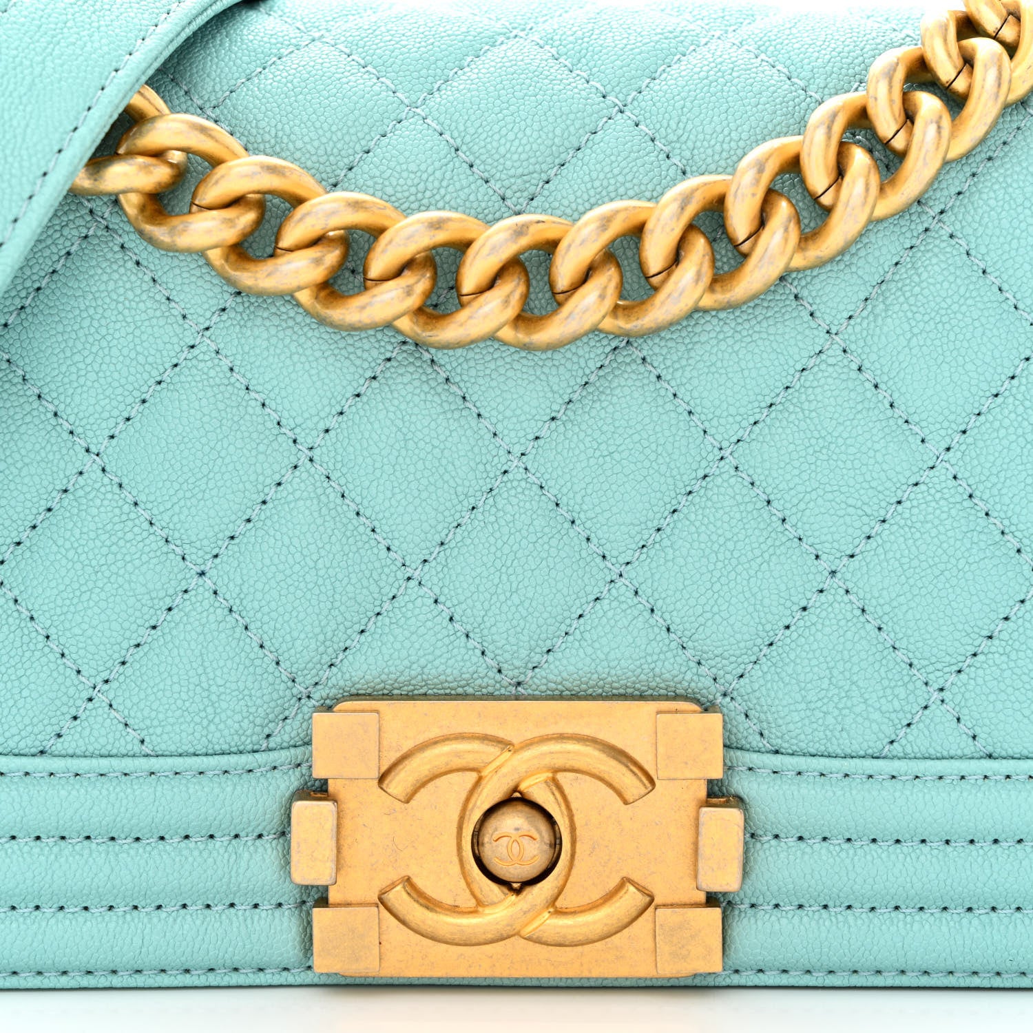 Chanel Caviar Quilted Small Boy Flap Light Blue 8 of 10