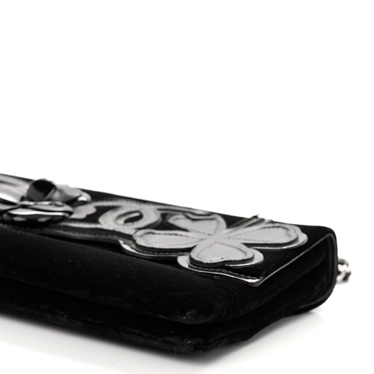 Chanel Velvet Lambskin Camellia No. 5 Flap Bag Black 9 of 9