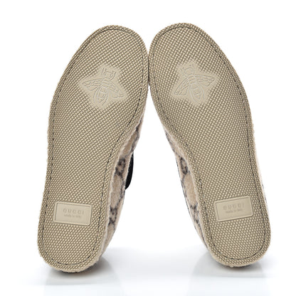 Gucci Covered Wool GG Monogram Womens Fria Horsebit Loafers 37 Beige Ebony Black Butterscotch 5 of 8