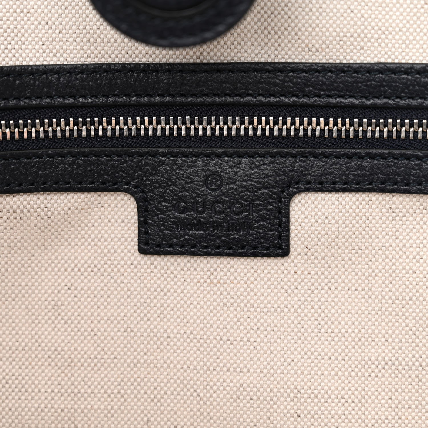 Gucci GG Supreme Monogram Textured Calfskin Web Medium Ophidia Shopping Tote Beige Blue 7 of 12