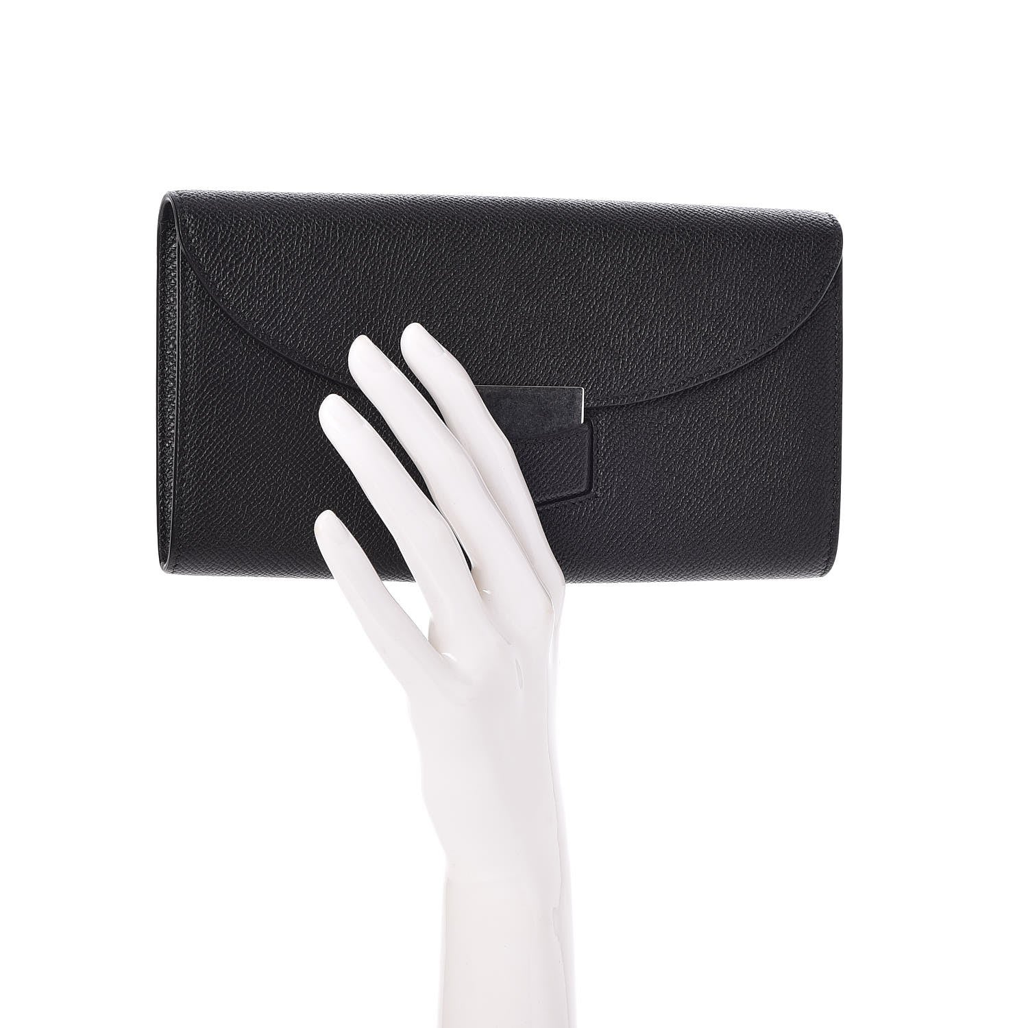 Celine Grained Calfskin Large Trotteur Multifunction Flap Wallet Black 2 of 8