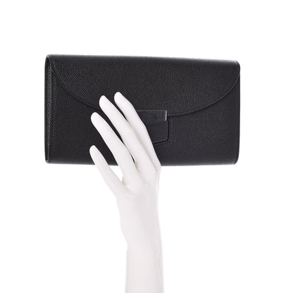Celine Grained Calfskin Large Trotteur Multifunction Flap Wallet Black 2 of 8