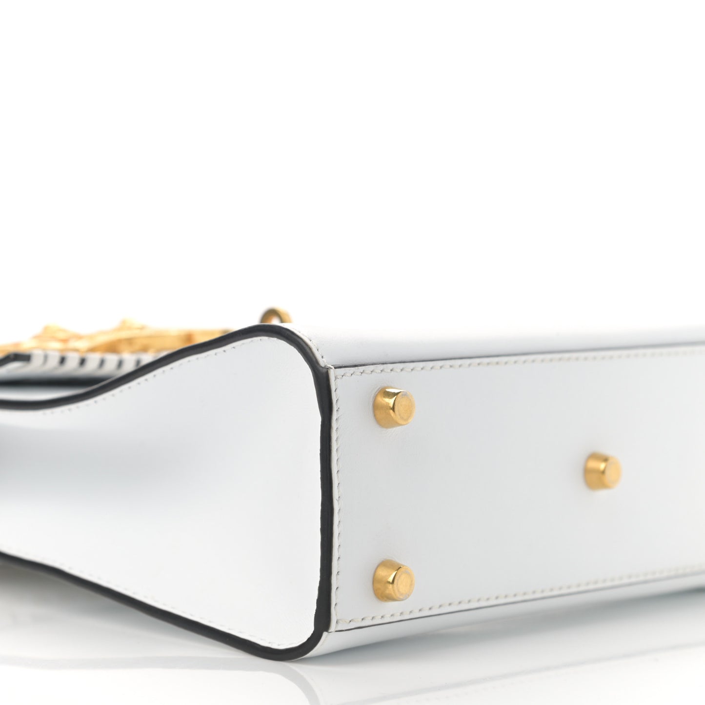 Nappa Whipstitch Icon Western Small Flap White