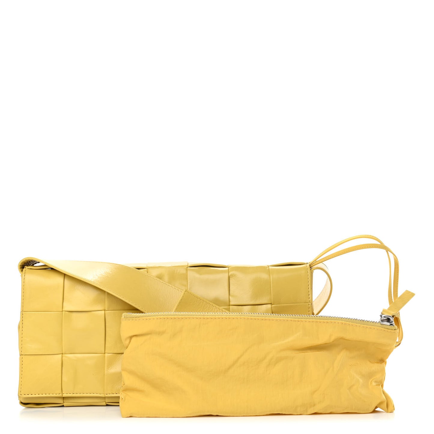 Paper Calfskin Intrecciato Stretch Cassette Buttercup