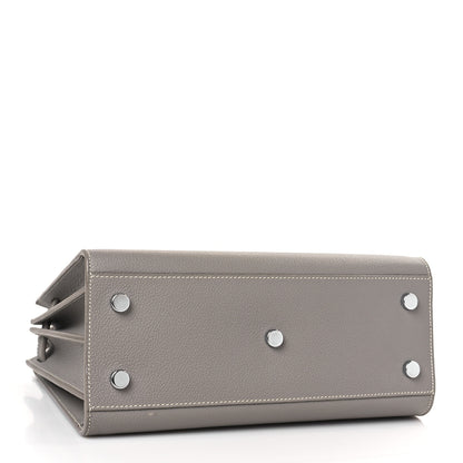 Saint Laurent Grained Calfskin Topstich Baby Sac De Jour Grey 5 of 9