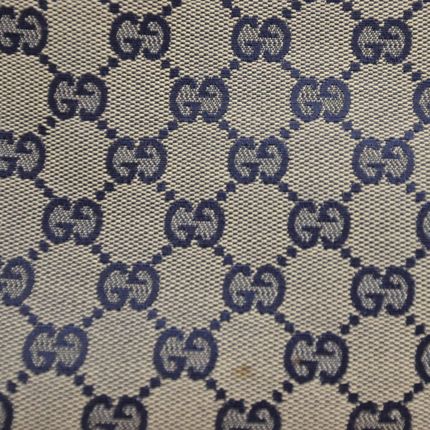 Gucci Monogram Medium Horsebit Chain Hobo Navy 10 of 11