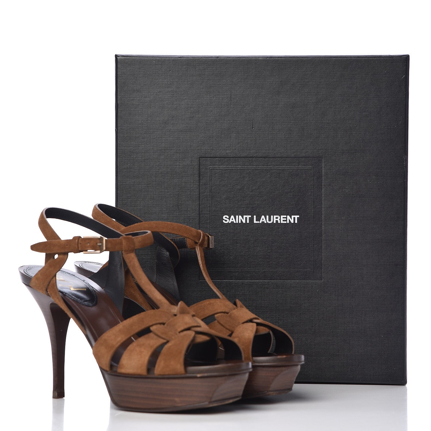Saint Laurent Suede Tribute 75 Platform Sandals 39 Land 17 of 17