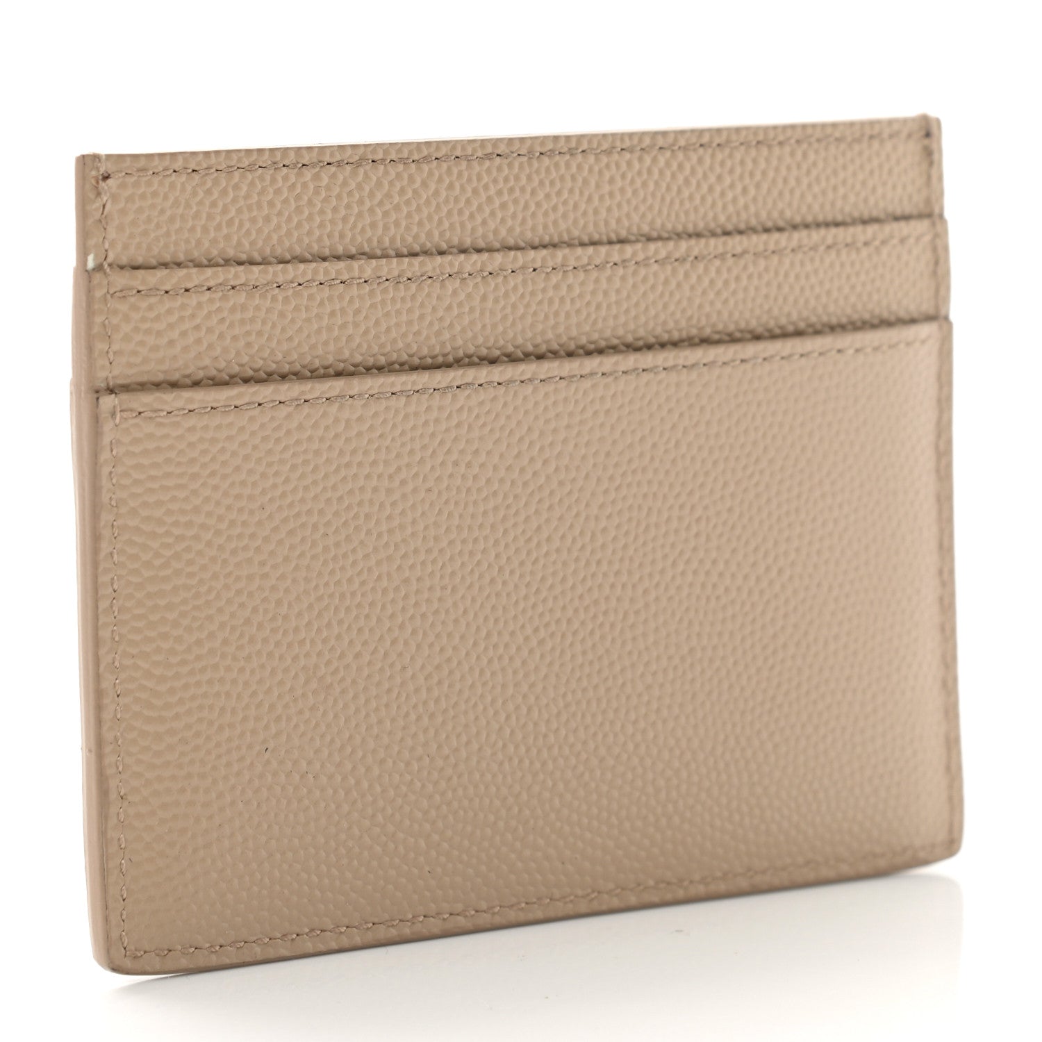 Saint Laurent Grain De Poudre Monogram Credit Card Case Nude Powder 3 of 10
