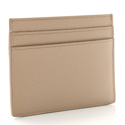 Saint Laurent Grain De Poudre Monogram Credit Card Case Nude Powder 3 of 10