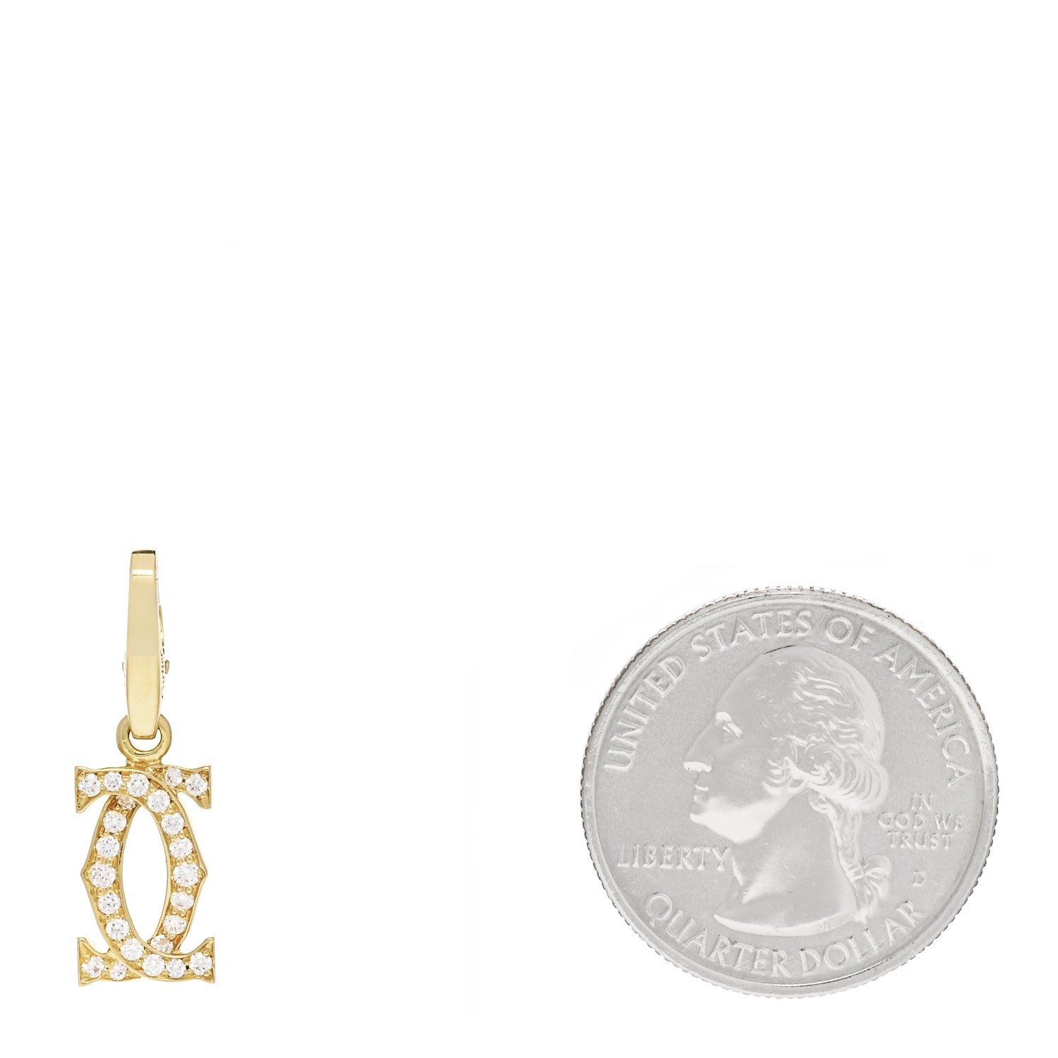 Cartier 18K Yellow Gold Diamond Logo Charm 2 of 5