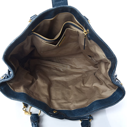 Miu Miu Nappa Matelasse Shopping Tote Denim 5 of 14