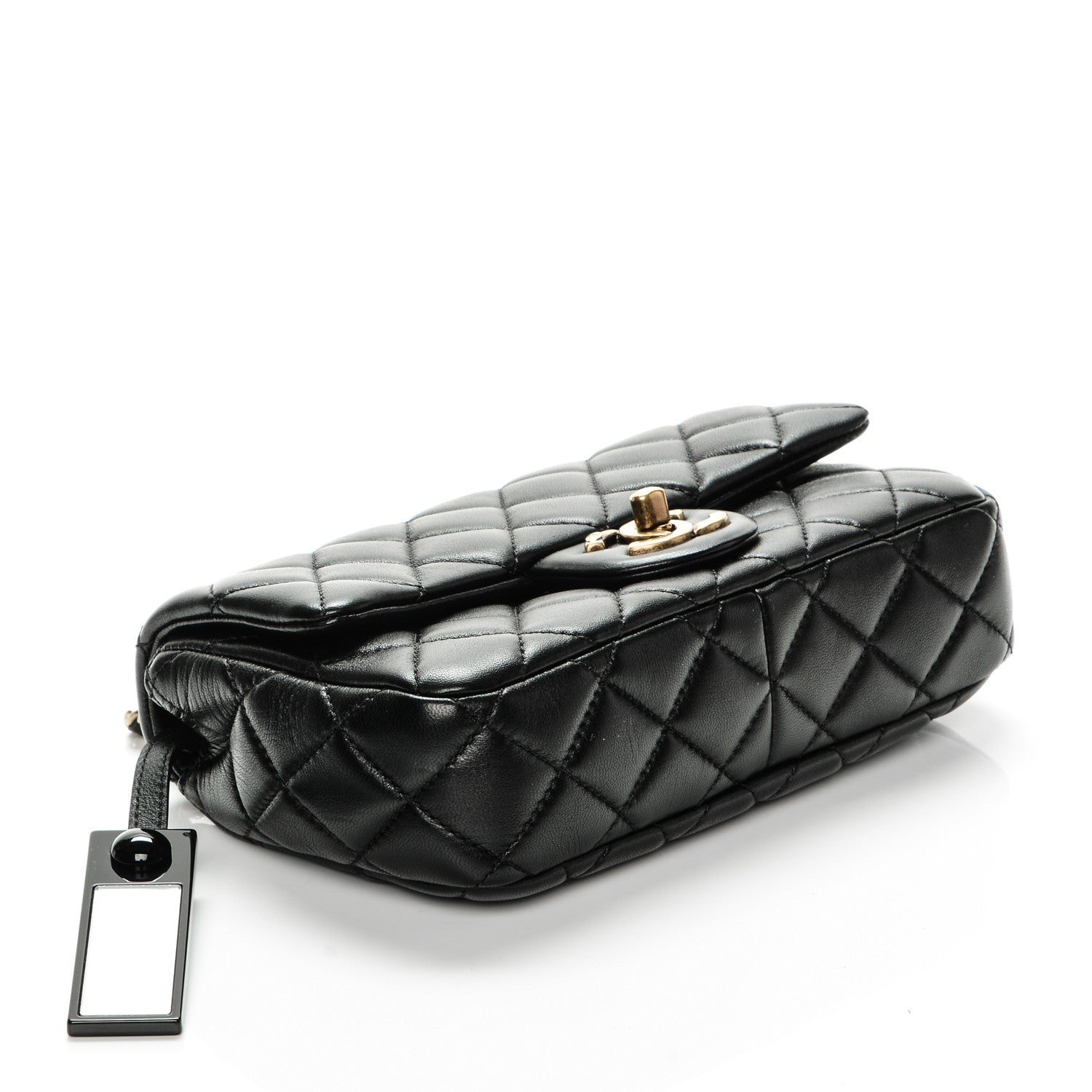 Chanel Lambskin Quilted Meat Packaged Mini Rectangular Flap Black 4 of 10