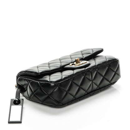 Chanel Lambskin Quilted Meat Packaged Mini Rectangular Flap Black 4 of 10