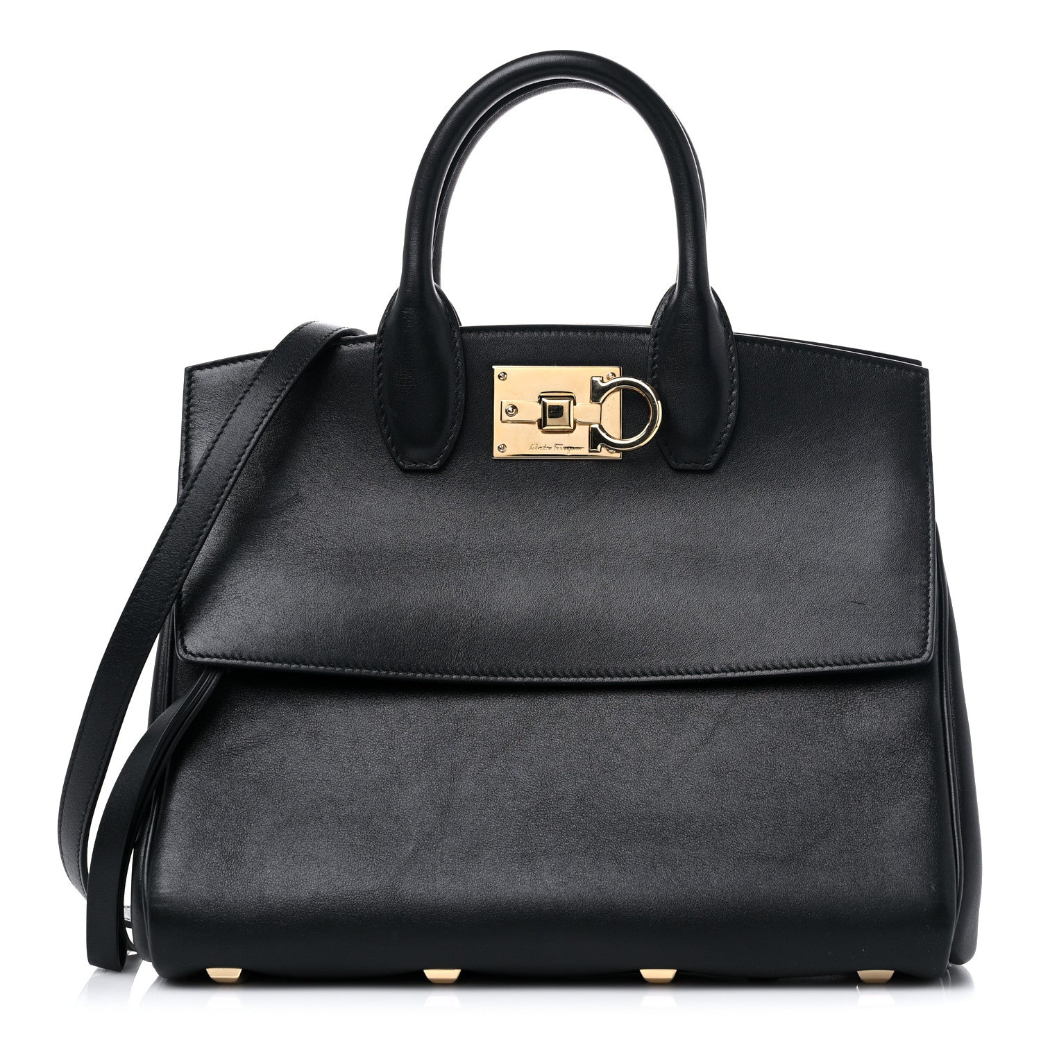 Salvatore Ferragamo Calfskin The Studio Bag Black 1 of 11