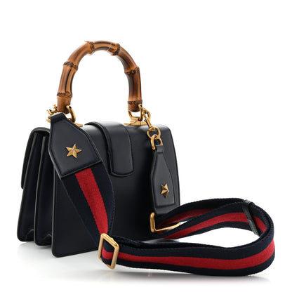 Gucci Calfskin Bamboo Web Mini Dionysus Top Handle Bag Blue Emerald Hibiscus Red 3 of 10