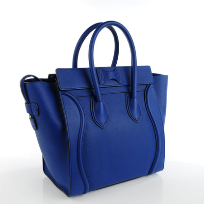 Celine Drummed Calfskin Mini Luggage Indigo 3 of 8