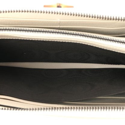 Gucci Wonka Grain Calfskin Diana Zip Around Continental Wallet Mystic White 7 of 14