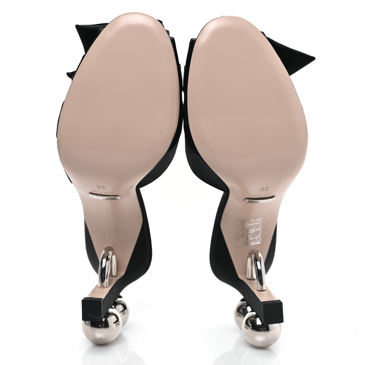 Gucci Satin Embellished Shawana High Heel Slide Sandals 36 Black 5 of 8