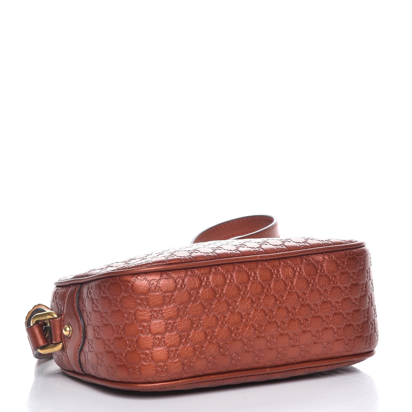 Metallic Microguccissima Sunshine Disco Crossbody Bag Burnt Orange