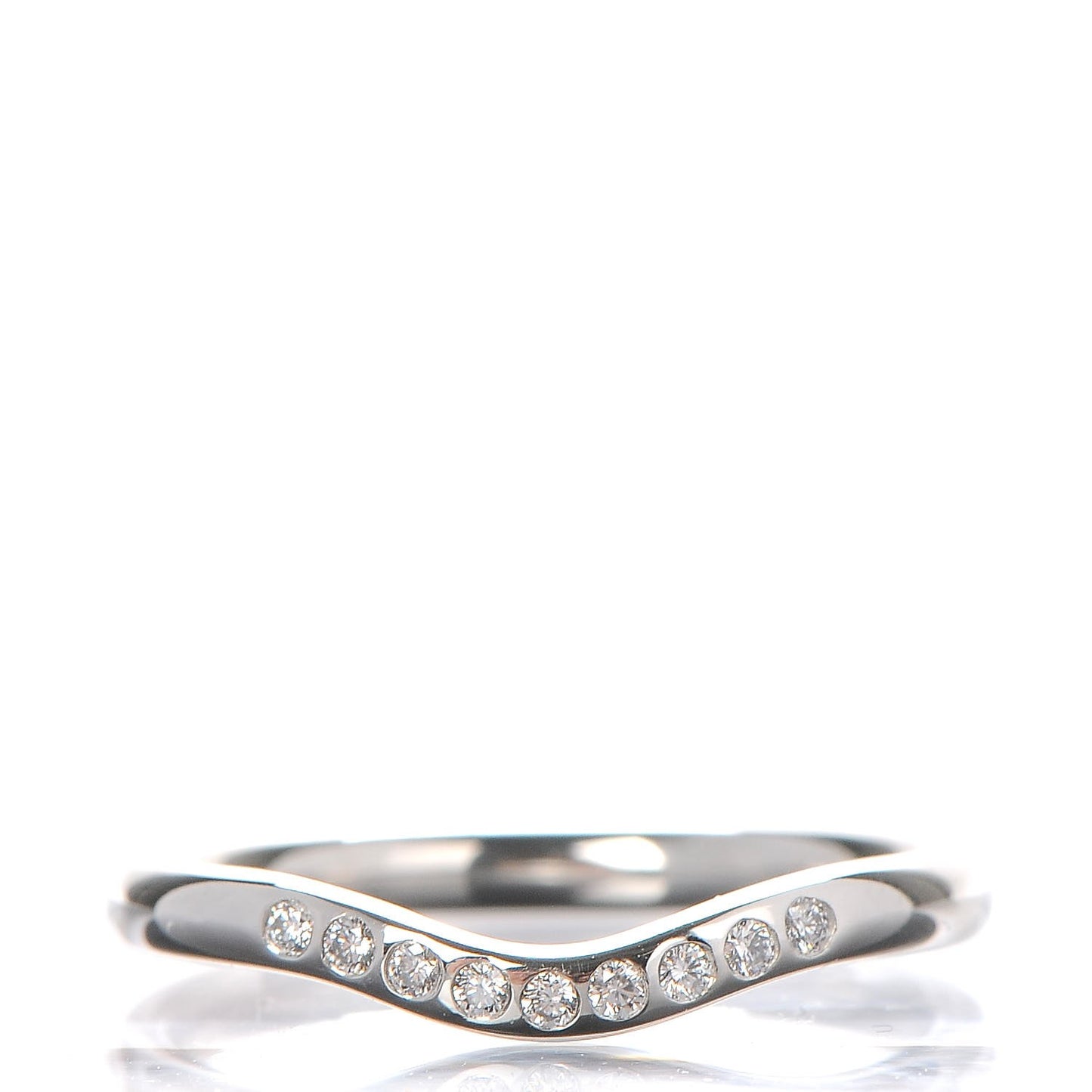 Platinum Diamond Elsa Peretti Curved Wedding Band Ring 5.5