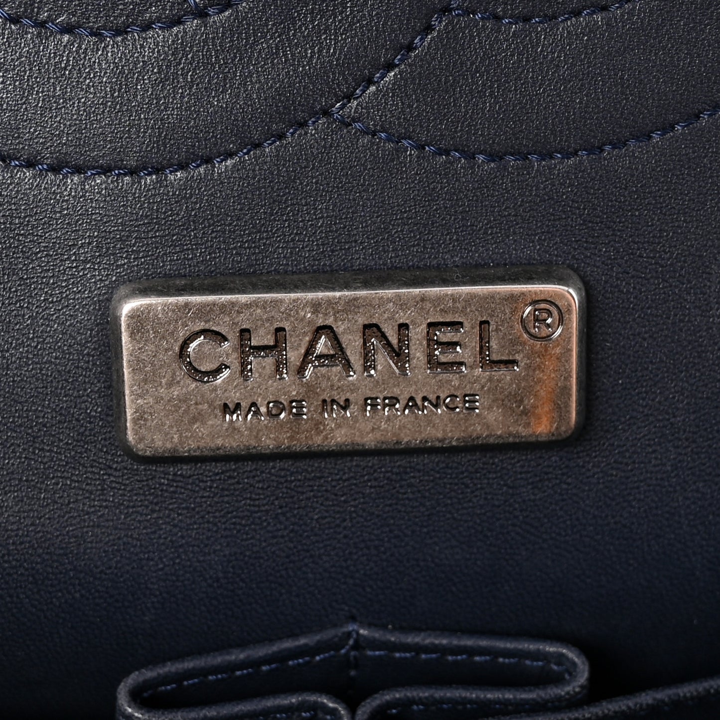 Metallic Snakeskin Jumbo Double Flap Blue