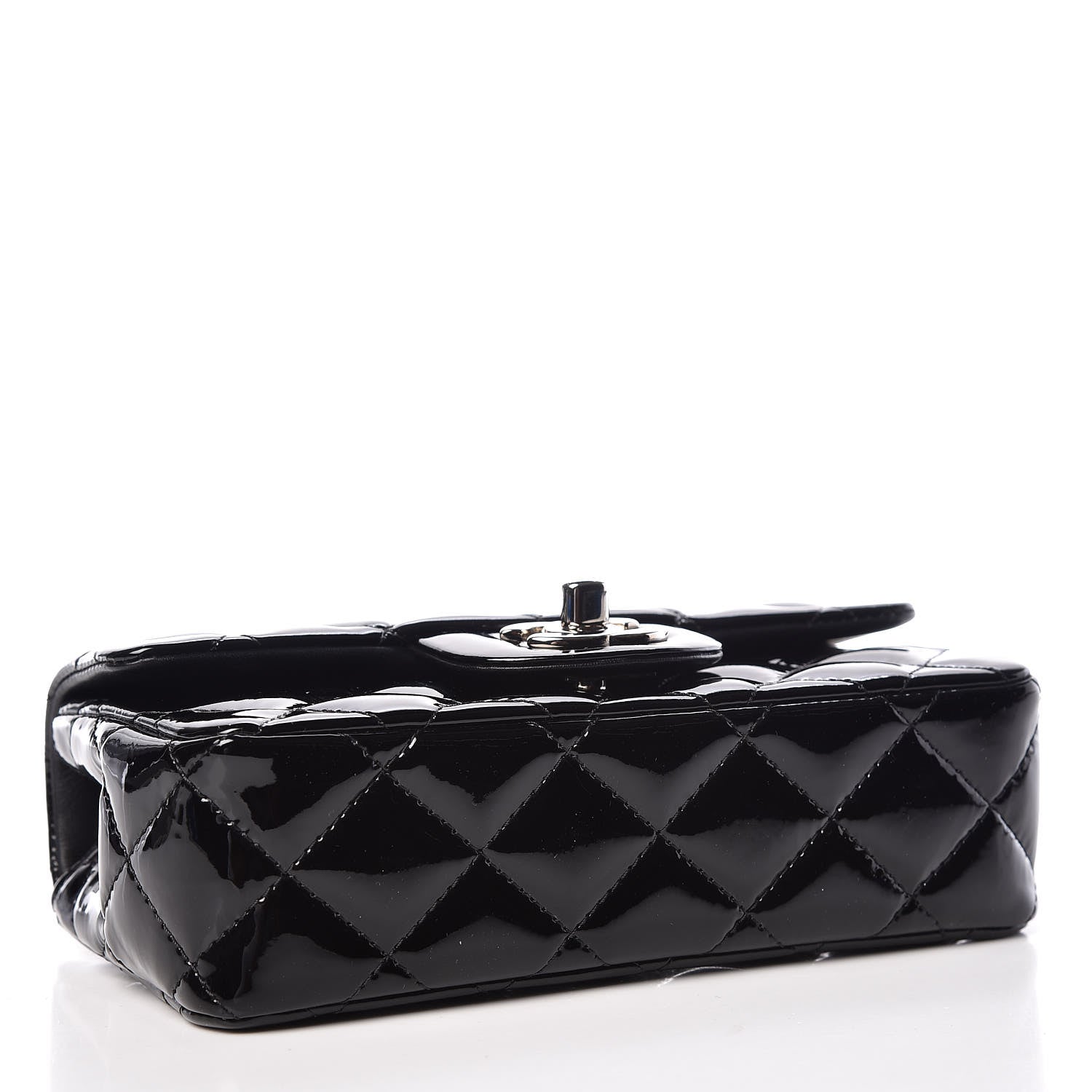 Chanel Patent Calfskin Quilted Extra Mini Rectangular Flap Black 4 of 9