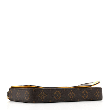 Louis Vuitton Monogram 2022 Christmas Animation New York Soho Pochette Felicie Chain Wallet Yellow 5 of 10