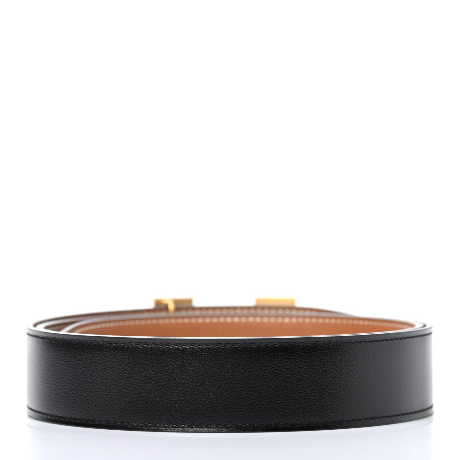 Hermes Box Togo 32mm H Belt 95 Black Gold 2 of 4
