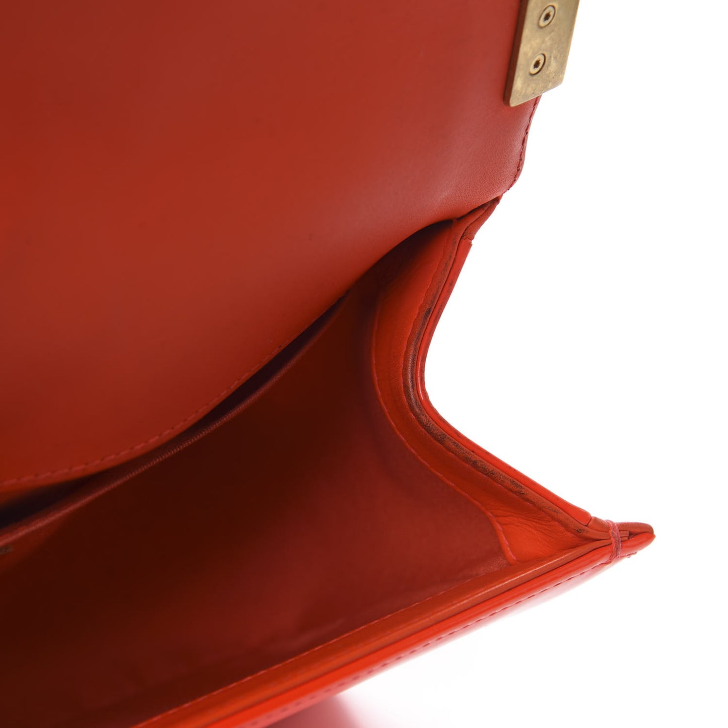 Patent Quilted Medium Boy Flap Orange