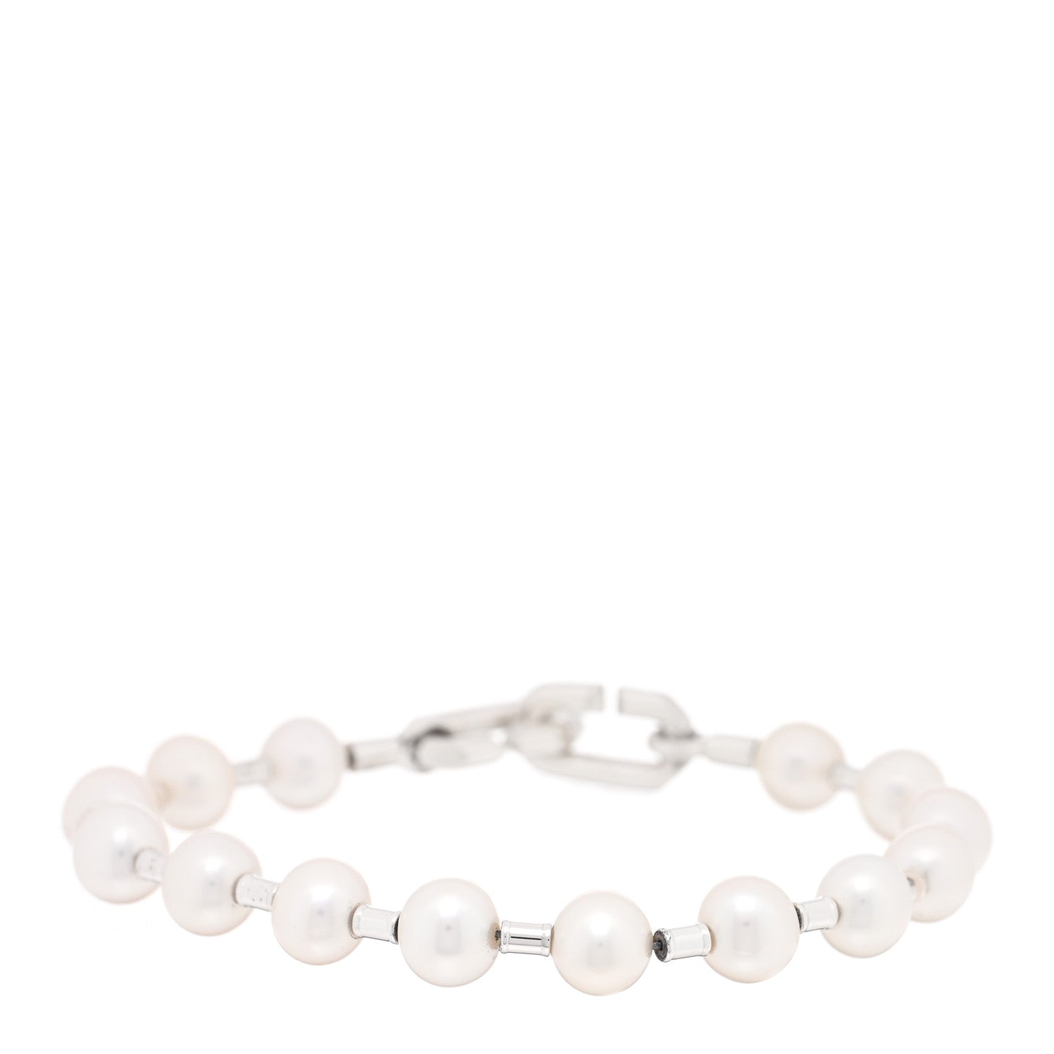 Tiffany Sterling Silver Pearl 7.5-8.5mm HardWear Bracelet 1 of 4