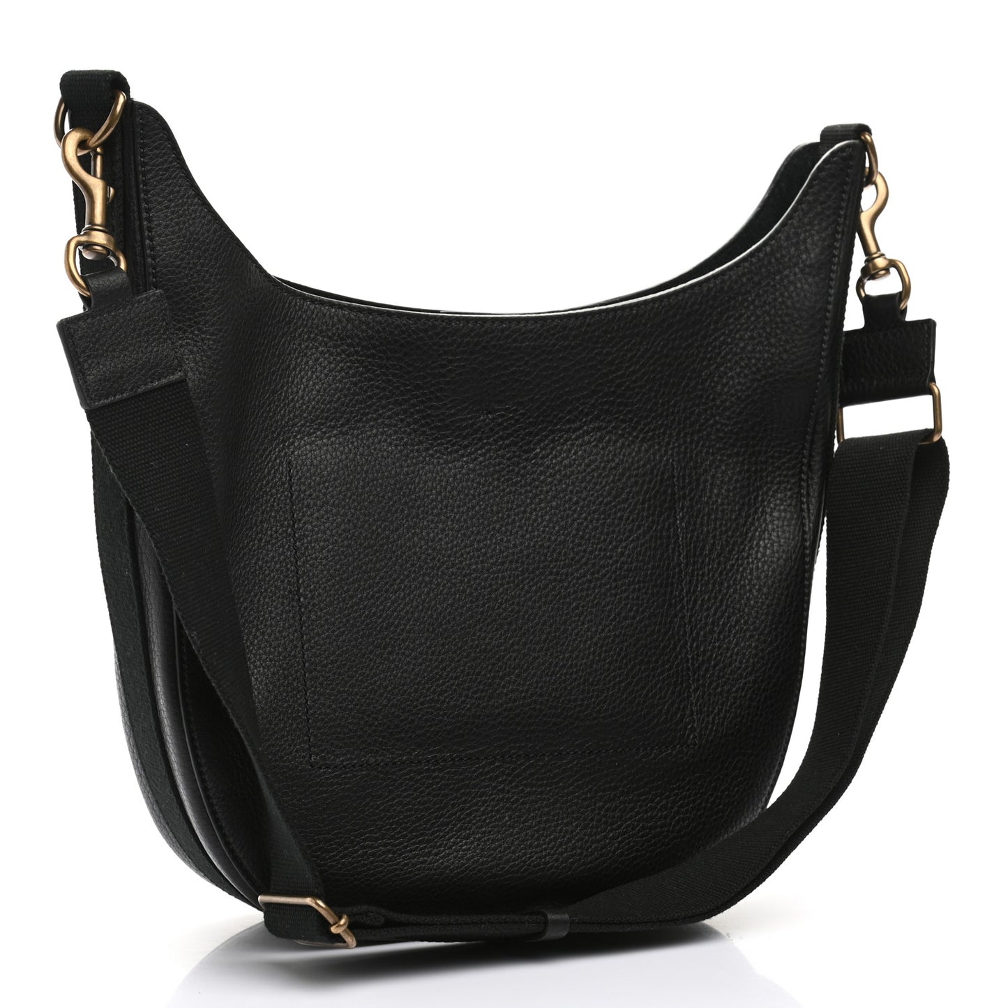 Calfskin Logo Embossed Crossbody Bag Black