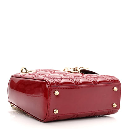 Christian Dior Patent Cannage Mini Lady Dior Red 4 of 10