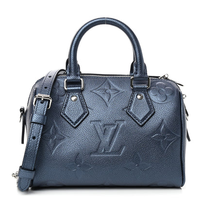Louis Vuitton Metallic Empreinte Monogram Giant Speedy Bandouliere 20 Navy Nacre 1 of 8