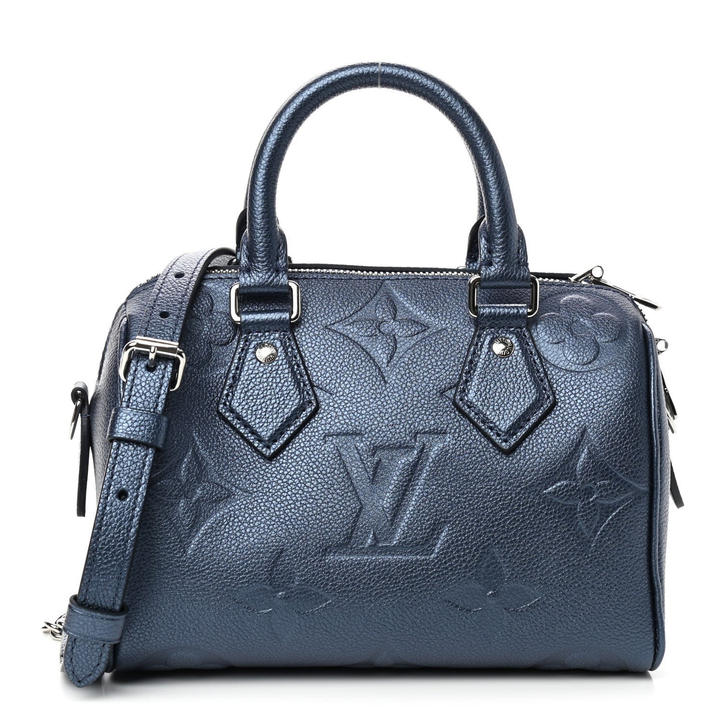 Metallic Empreinte Monogram Giant Speedy Bandouliere 20 Navy Nacre