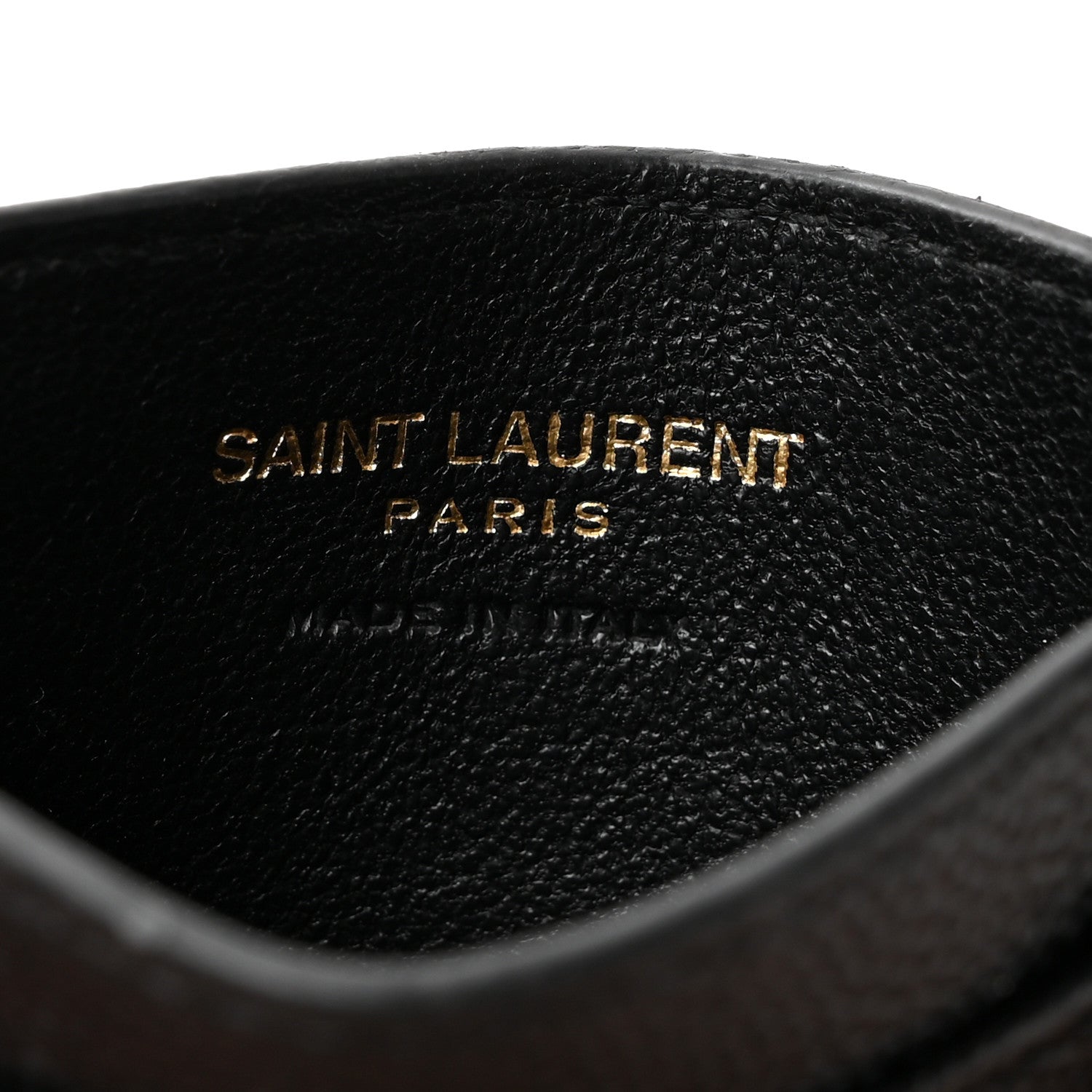 Saint Laurent Grain De Poudre Matelasse Chevron Monogram Credit Card Case Black 5 of 7