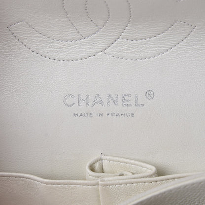 Chanel Washed Caviar Quilted Medium Double Flap White 6 of 9