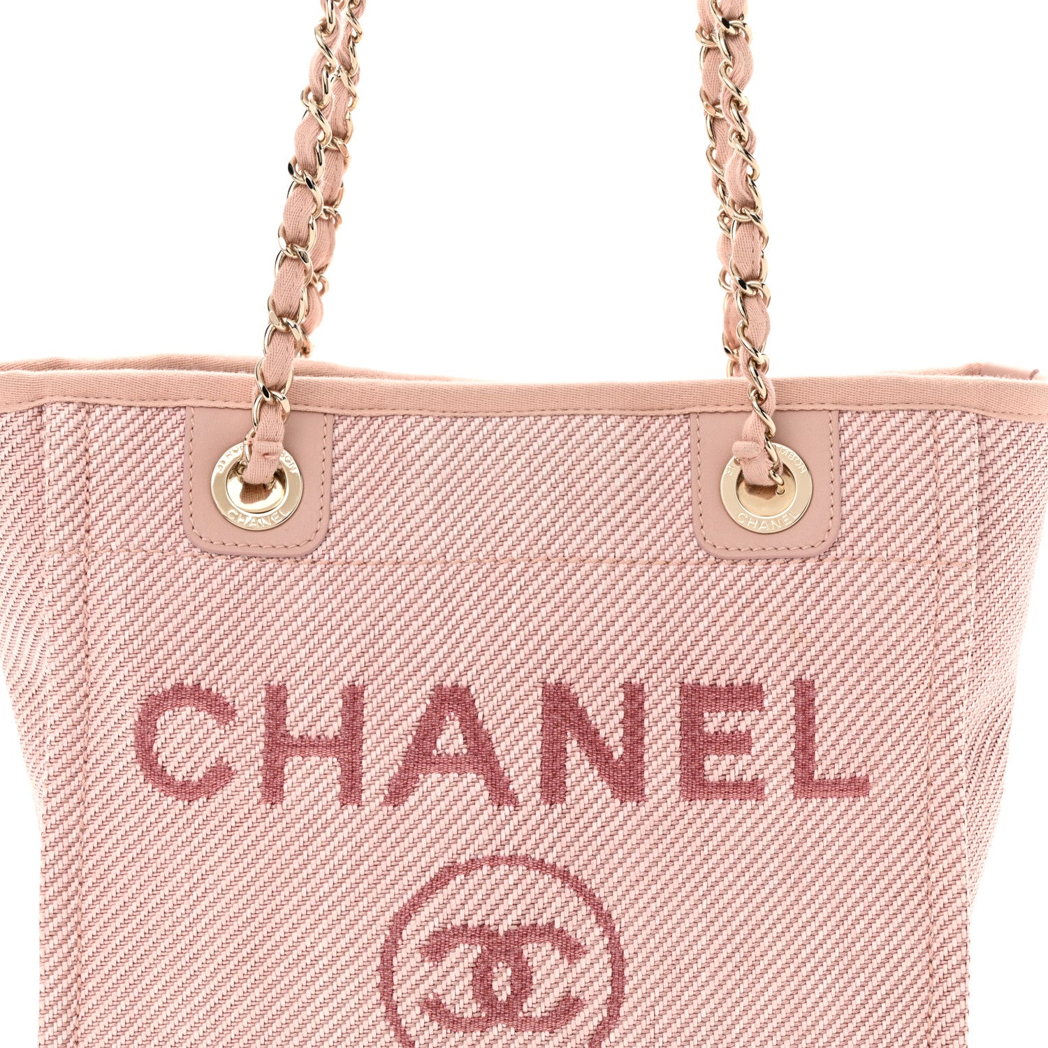 Chanel Mixed Fibers Calfskin Mini Deauville Tote Rose Pink 8 of 10