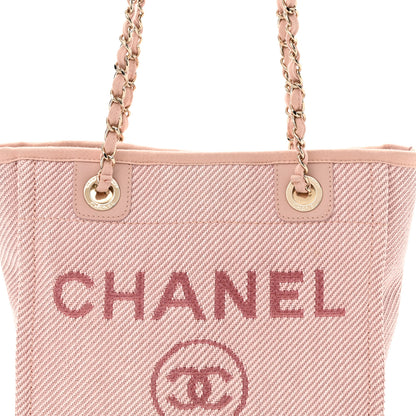 Chanel Mixed Fibers Calfskin Mini Deauville Tote Rose Pink 8 of 10