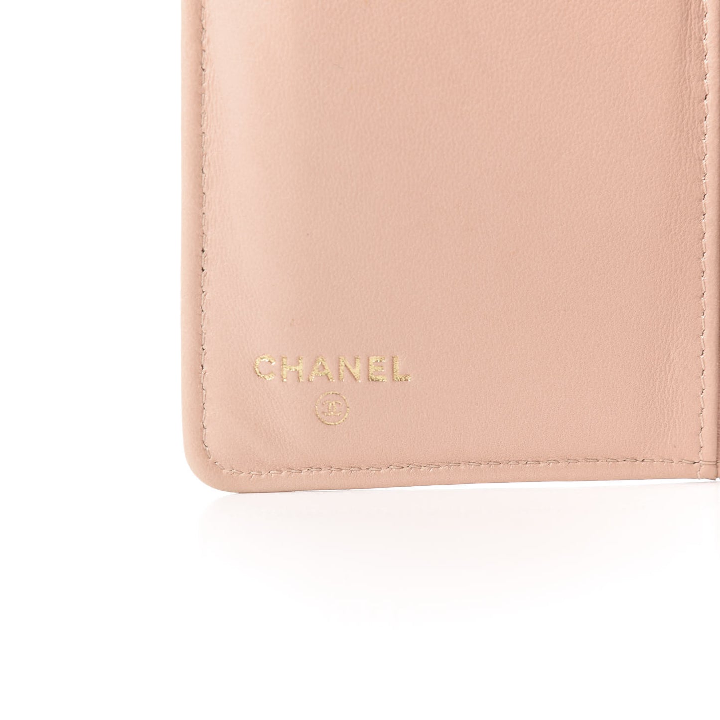 Iridescent Calfskin Quilted Boy Yen Wallet Light Pink