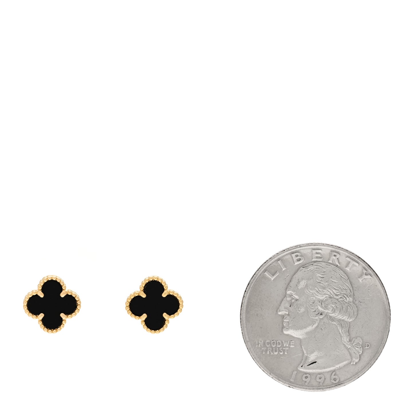18K Yellow Gold Black Onyx Sweet Alhambra Earrings