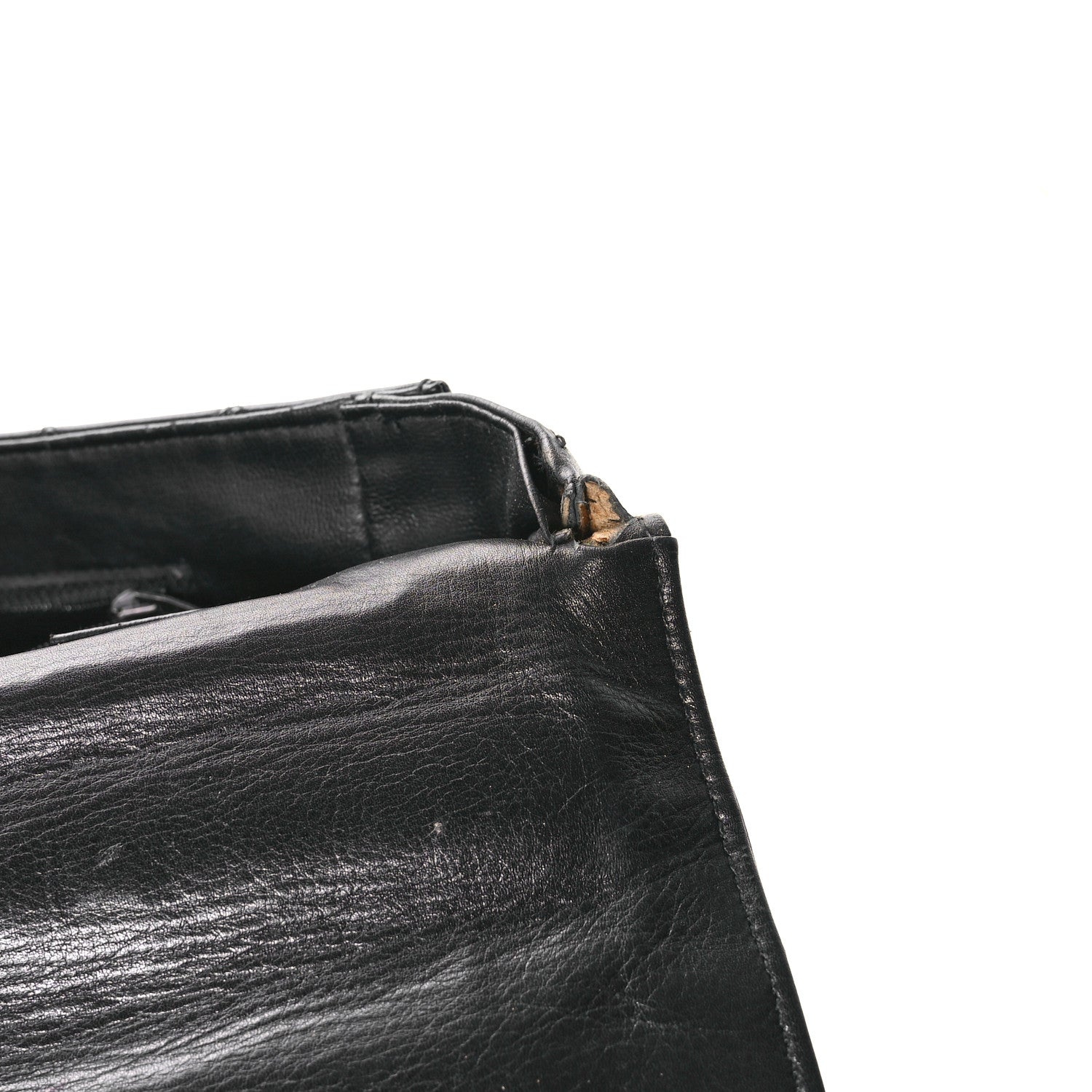 Chanel Lambskin Stitched Briefcase Bag Black 13 of 14