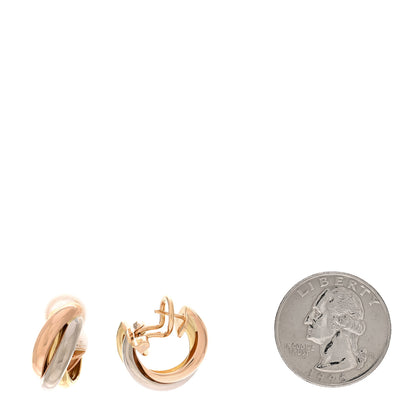 Cartier 18K Pink Yellow White Gold Small Trinity Earrings 2 of 4