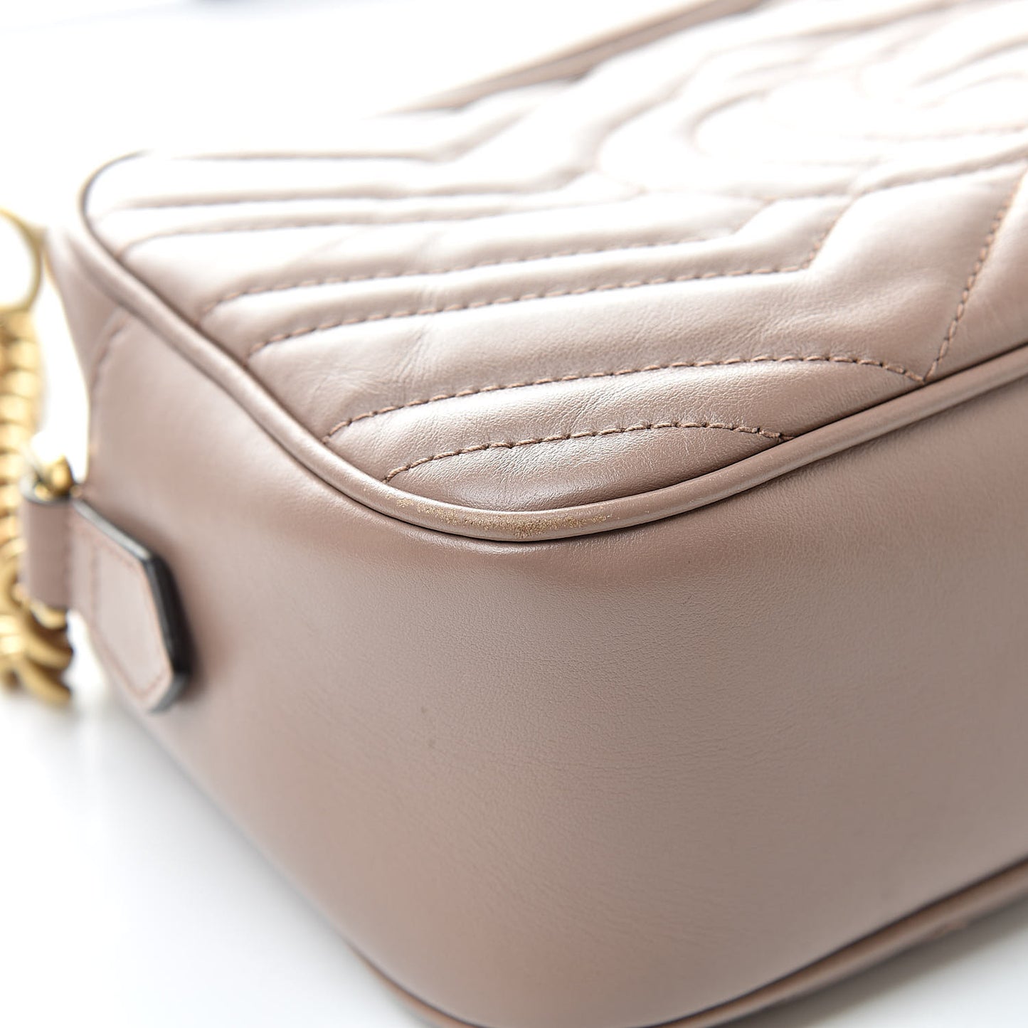 Calfskin Matelasse Small GG Marmont Chain Shoulder Bag Porcelain Rose