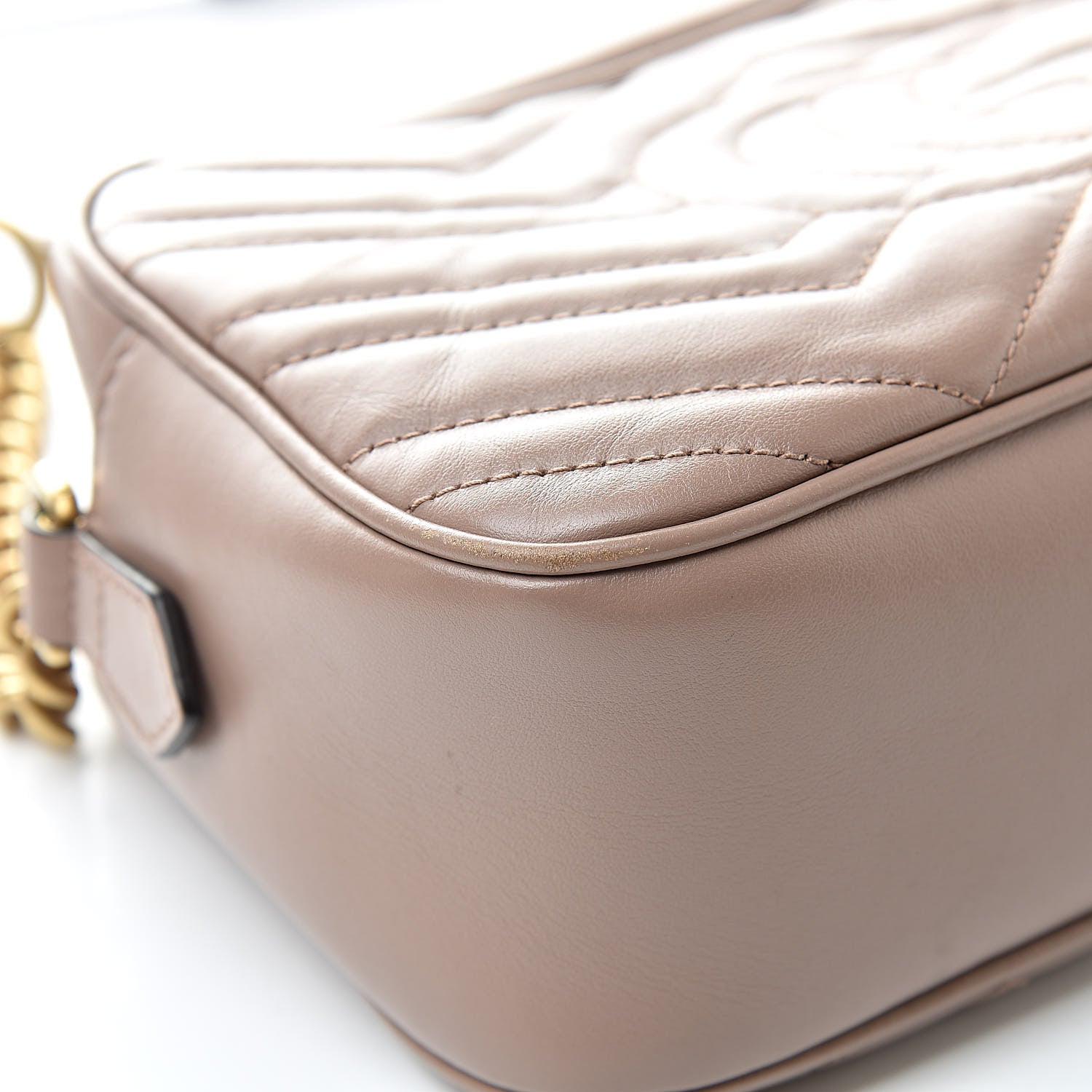 Gucci Calfskin Matelasse Small GG Marmont Chain Shoulder Bag Porcelain Rose 12 of 15