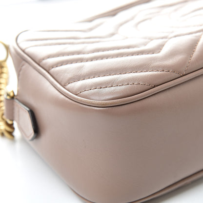 Gucci Calfskin Matelasse Small GG Marmont Chain Shoulder Bag Porcelain Rose 12 of 15