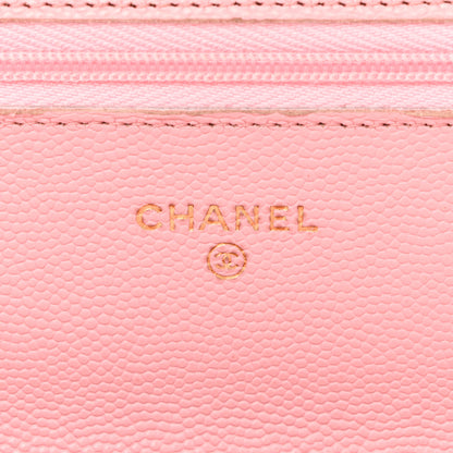 Chanel Caviar Quilted Wallet on Chain WOC Light Pink 6 of 12