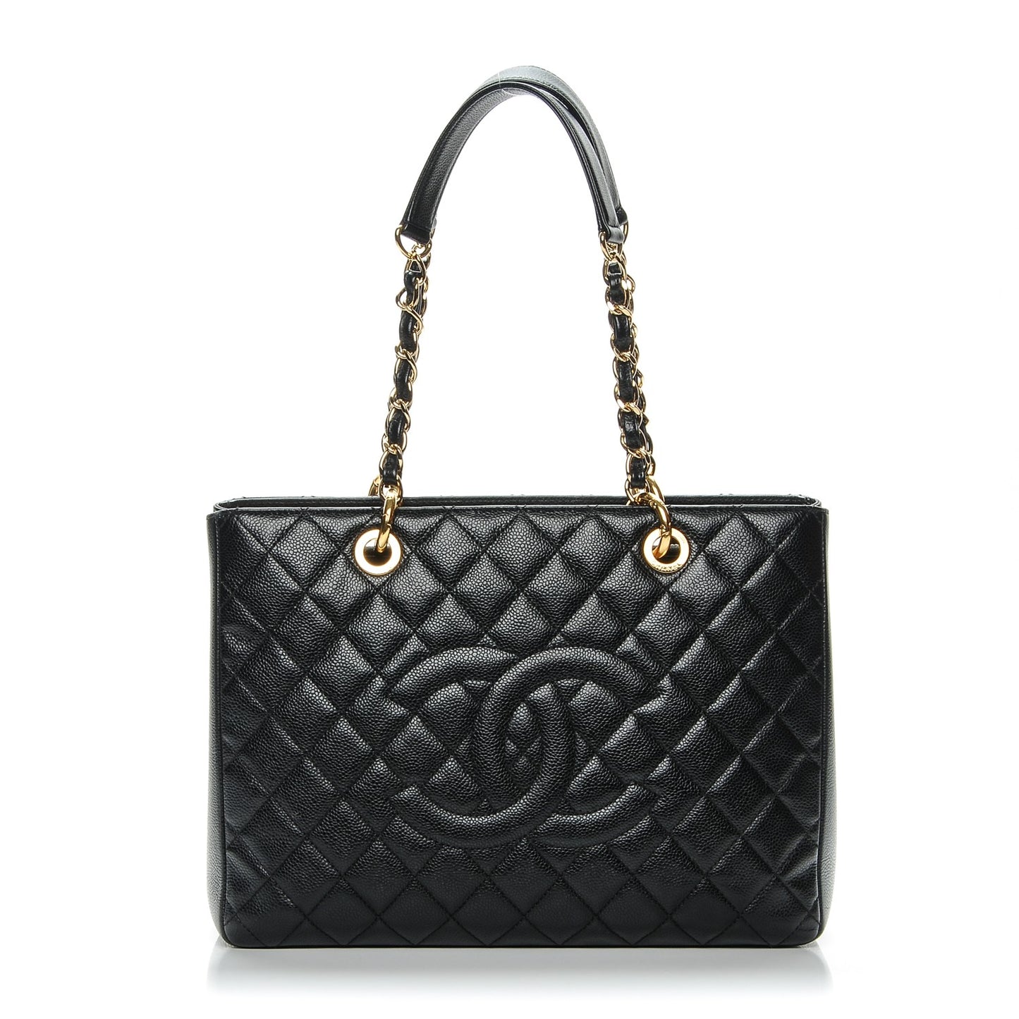 Caviar Quilted Grand Shopping Tote GST Black